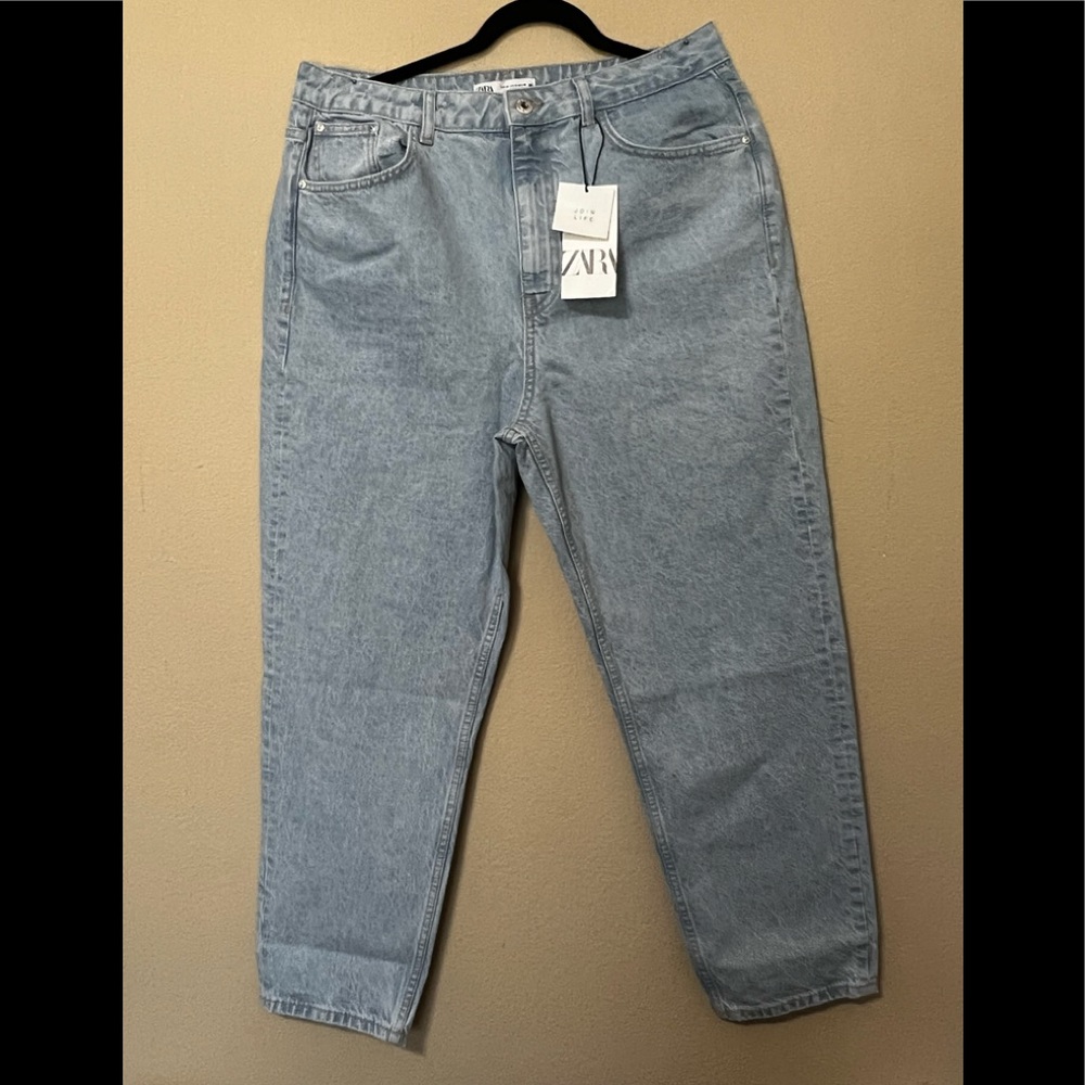 Zara Womens Blue Denim Boyfriend Jeans